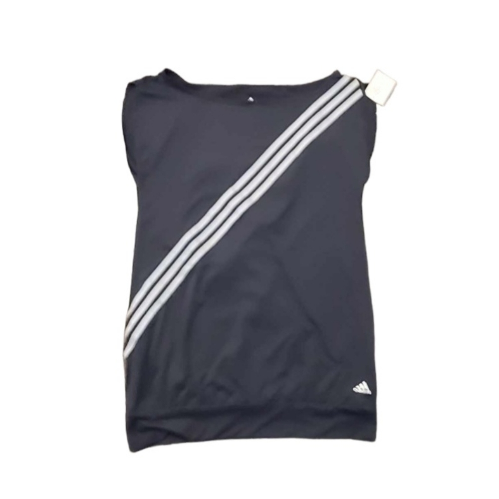 Women's Adidas Gray Clima Cool Top with White Stripes New with Tags